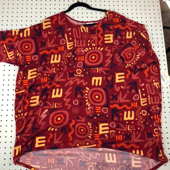 LuLaRoe Tops - Plus size NWT LuLaRoe Irma- red abstract top